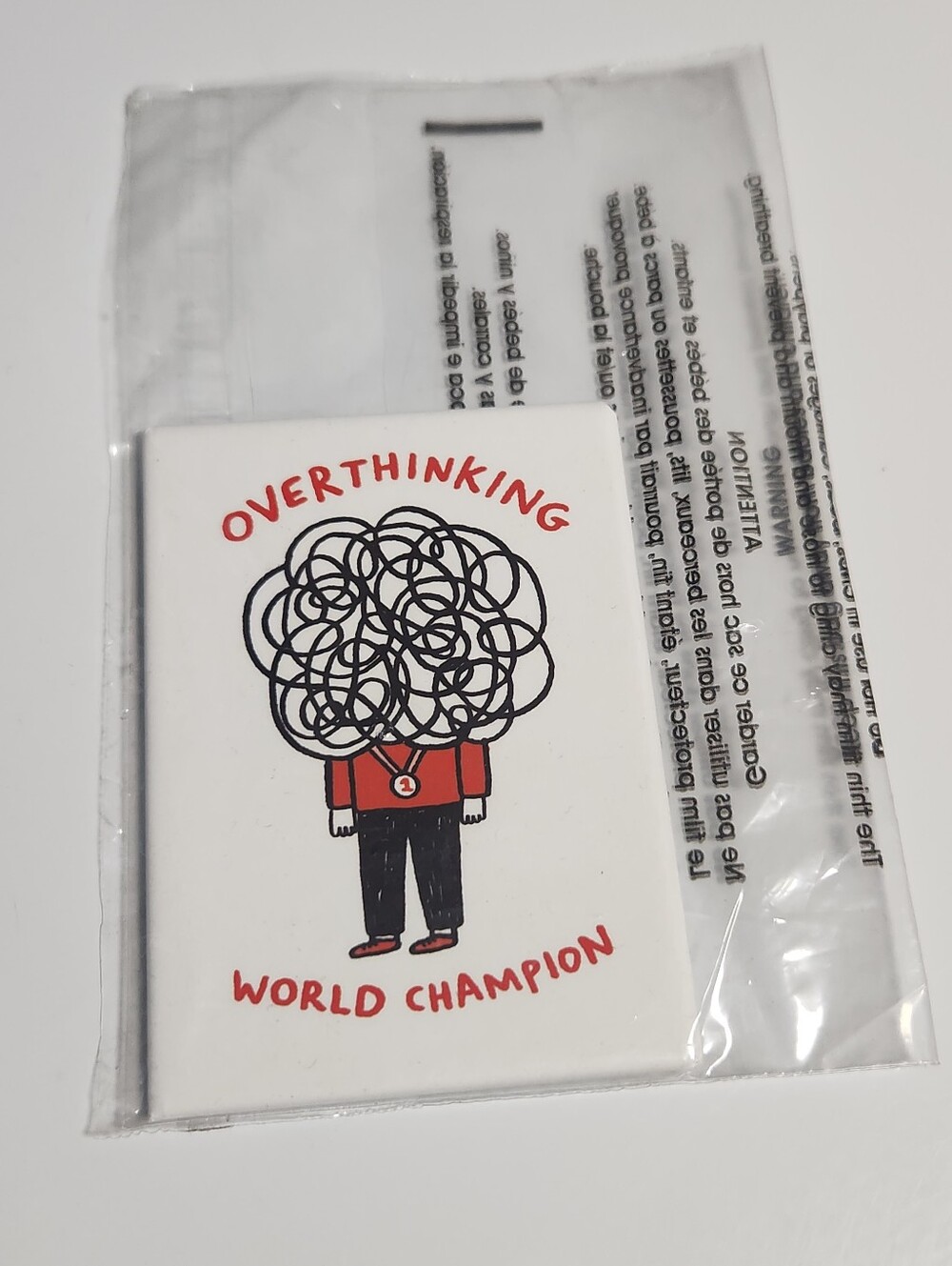 Overthinking World Champion Magnet Funny Gag Gift